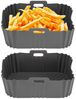 BlingBin Backform Silikonform für Ninja AF300/AF400 Heißluftfritteusen, Airfryer Zubehör, (2er Set 2-tlg), Wiederverwendbarer Heißluftfritteuse Einsatz mit Griffen, Grau Bild 2