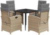 vidaXL 5-tlg. Garten-Essgruppe mit Kissen Beigemischung Poly Rattan 3212391 Bild 2