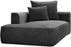 Vente-unique - PINETA Chaise longue SamtStoff Grau - B 115 cm x H 67 cm x L 180 cm Bild 5