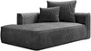 Vente-unique - PINETA Chaise longue SamtStoff Grau - B 115 cm x H 67 cm x L 180 cm Bild 4
