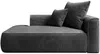 Vente-unique - PINETA Chaise longue SamtStoff Grau - B 115 cm x H 67 cm x L 180 cm Bild 3