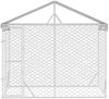 vidaXL Outdoor-Hundezwinger mit Dach Silber 3x1,5x2,5m Stahl Verzinkt 153680 Bild 3