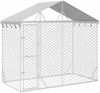 vidaXL Outdoor-Hundezwinger mit Dach Silber 3x1,5x2,5m Stahl Verzinkt 153680 Bild 2