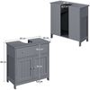Yaheetech Waschbeckenunterschrank mit Schublade & 2 Türen, Holz grau, 60 x 30 x 60 cm Bild 4