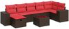 vidaXL 8-tlg. Garten-Sofagarnitur mit Kissen Braun Poly Rattan 3325720 Bild 2