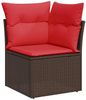 vidaXL 8-tlg. Garten-Sofagarnitur mit Kissen Braun Poly Rattan 3325720 Bild 4