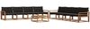 vidaXL Outdoor-Sofagarnitur mit Kissen 9 pcs Natürlich und Schwarz 3369315 Bild 2