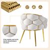 4 Samtstühle Set, 44x41x74 cm, Beige mit vergoldeten Beinen, Bubble Design Bild 4