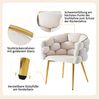 4 Samtstühle Set, 44x41x74 cm, Beige mit vergoldeten Beinen, Bubble Design Bild 5