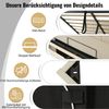 Merax Polsterbett 160×200, Doppelbett Stauraumbett mit App Control LED und USB-C Ladefunktion, Bettgestell mit Lattenrost, Leinen, Beige, Ohne Matratze und Nachttisch Bild 5