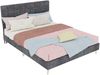 Modern dark gray fabric bed with light luxury plaid soft bag headboard, small-sized master bedroom, second bedroom, double bed, mattress size:140*200cm, gray Bild 2