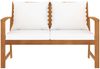 vidaXL Gartenbank 120 cm mit Cremeweißen Kissen Massivholz Akazie 311829 Bild 2