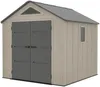 Vente-unique - ANTEVA Gartenhaus Harz GrauBeige - B 237 cm x H 242 cm x L 237 cm Bild 3