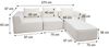 L-Sofa HWC-O54, Lounge-Couch mit Ottomane, erweiterbar modular rechts/links, Stoff/Textil 63x270x190cm ~ hellgrau Bild 3
