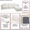 L-Sofa HWC-O54, Lounge-Couch mit Ottomane, erweiterbar modular rechts/links, Stoff/Textil 63x270x190cm ~ hellgrau Bild 2