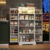 Küchenschrank 60x35x128 cm mit LED-Sensorleuchte und verstellbaren Einlegeböden – Weiß Bild 3
