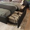 sterbett 90x200 cm mit LED-Beleuchtung und 4 Schubladen, verstellbares Kopfteil, PU schwarz Bild 4