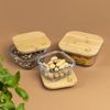 Glas Aufbewahrungsdosen 3er-Set inkl. Bambusdeckel, Frischhaltedosen, quadratisch Bild 2