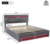 REDOM Polsterbett Polsterung aus Schaum (Stahlrahmen mit Hydraulisch anhebbarer Bettstauraum Holz-Lattenrost, Doppelbett USB-Anschluss und Kabellos Ladepad 160x200 cm Ohne Matratze), höhenverstellbar Kopfteil Bild 4