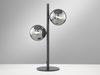 Ausgefallene LED Tischleuchte Schwarz - Glaskugeln Rauchglas, Höhe 40cm Bild 3