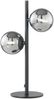 Ausgefallene LED Tischleuchte Schwarz - Glaskugeln Rauchglas, Höhe 40cm Bild 2
