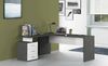 Dmora Schreibtisch Ascuby, Eck-PC-Schreibtisch, Mehrzweck-Bürotisch, platzsparender Schreibtisch mit mehreren Positionen, 100 % Made in Italy, 180 x 60 x 75 cm, Schiefer und glänzendes Weiß Bild 2