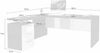 Dmora Schreibtisch Ascuby, Eck-PC-Schreibtisch, Mehrzweck-Bürotisch, platzsparender Schreibtisch mit mehreren Positionen, 100 % Made in Italy, 180 x 60 x 75 cm, Schiefer und glänzendes Weiß Bild 3