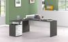 Dmora Schreibtisch Ascuby, Eck-PC-Schreibtisch, Mehrzweck-Bürotisch, platzsparender Schreibtisch mit mehreren Positionen, 100 % Made in Italy, 180 x 60 x 75 cm, Schiefer und glänzendes Weiß Bild 4