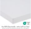 FabiMax Jersey Spannbettlaken für Beistellbett und Wiege, 90 x 55 cm, hellgrau / graue Wolken Bild 3