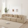 Modulares 4-Sitzer Ecksofa H 69 x T 386 x B 104 cm aus Cord in Beige, kein Aufbau erforderlich Bild 2