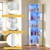 TWSOUL Bücherregal Eckregal mit LED Beleuchtung,L-Form Standregal Weiß, 5 Ebenen, platzsparendes Bücherregal für Wohnzimmer, 175 cm Bild 3