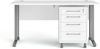 Dmora Schreibtisch Azzaro, Mehrzweckschreibtisch, Bürotisch für PC, Eckschreibtisch, 150x80 h75 cm, Weiß und Grau Bild 5