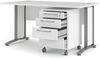 Dmora Schreibtisch Azzaro, Mehrzweckschreibtisch, Bürotisch für PC, Eckschreibtisch, 150x80 h75 cm, Weiß und Grau Bild 4