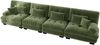 4-Sitzer Wohnlandschaft H 81 x T 406 x B 77 cm aus Chenille in Grün, modular und mit tiefem Sitz Bild 4