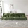 4-Sitzer Wohnlandschaft H 81 x T 406 x B 77 cm aus Chenille in Grün, modular und mit tiefem Sitz Bild 3