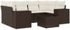 vidaXL 7-tlg. Garten-Sofagarnitur mit Kissen Braun Poly Rattan 3222322 Bild 2