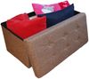 style home Sitzbank faltbare Sitzhocker mit Stauraum, 76*38*38cm (Aufbewahrungsbox mit Deckel, gepolstert Sitzwürfel Fußhocker, Sitztruhe aus Leinen), für Wohnzimmer Schlafzimmer, Braun Bild 2