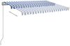 vidaXL Markise Manuell Einziehbar mit LED 300x250 cm Blau und Weiß 3068861 Bild 3