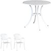 Inko 3-teilige Sitzgruppe Aluminium Guss weiß Tisch Ø 80 cm mit 2 Sesseln Tisch Ø80 cm mit 2x Sessel Capri Bild 3