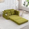 HAUSS SPOLE Schlafsofa mit Umbaufunktion,Modulares Bodensofa Zweisitzer,Wohnzimmer Cord Oliv, Zweisitziges Sofa mit Seitentaschen und Getränkehaltern, umbaubarer Doppel-Sitzsack mit gesteppten Kissen und Rückenlehne Bild 3