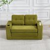 HAUSS SPOLE Schlafsofa mit Umbaufunktion,Modulares Bodensofa Zweisitzer,Wohnzimmer Cord Oliv, Zweisitziges Sofa mit Seitentaschen und Getränkehaltern, umbaubarer Doppel-Sitzsack mit gesteppten Kissen und Rückenlehne Bild 2