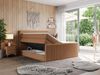 Boxspringbett KING DOREN, mit zwei Bettkästen und einer Multipocket-Matratze - 120x200 - Orange Stoff - H4 Bild 2