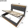 Merax Polsterbett 180x200 cm, Doppelbett LED-Funktion mit Fernbedienung/App, Hydraulisches Lagerbett, gepolstertes Kopfteil mit USB Typ-C, Grau Bild 4