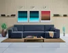 Wohnlandschaft COMO U-Form Cord mit Bett Schlafsofa Ottomane Petrol Blau Bild 2