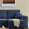Wohnlandschaft COMO U-Form Cord mit Bett Schlafsofa Ottomane Petrol Blau Bild 3