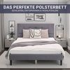 Homestyle4u Polsterbett mit Matratze und Lattenrost, Grau, 140x200 cm Bild 5