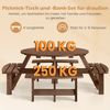 COSTWAY Bierzeltgarnitur, Picknicktisch mit Schirmloch & 4 Bänken, Tannenholz Bild 4