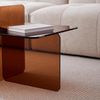 Beistelltisch aus gehärtetem Glas, B 45 x T 45 x H 51 cm, braun, pflegeleicht, für innen und außen Bild 4