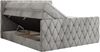 Boxspringbett, Doppelbett mit Fußteil, Multipocket-Matratzen und Topper, gestepptes Kopfteil und Front - MIREN KING DUO - 120 x 200 cm - Hellgrau Velours - H3 Bild 5