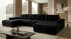 Ecksofa MODENA 320 cm x 185 cm – Stoff: VELUTTO Schwarz 20 Farbe: Schwarz Bild 2